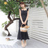 Random dot mermaid long dress